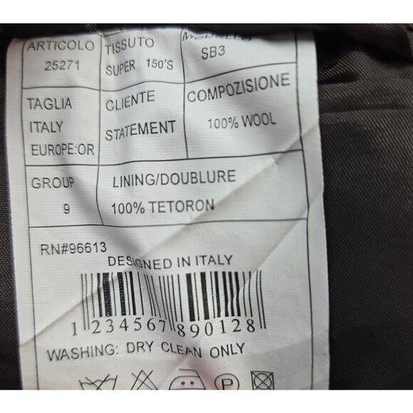 Suits U Men's Blazer 46R 46 Regular XL Sport Coat Gray Suit Jacket 3 Buttons - Picture 6 of 8